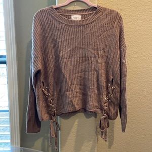 Taupe knit sweater, Everly brand